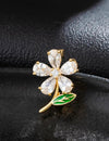 Cubic Zirconia Flower Design Brooch