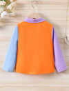 Toddler Girls Colorblock Patched Pocket Shirt Without Cami Top