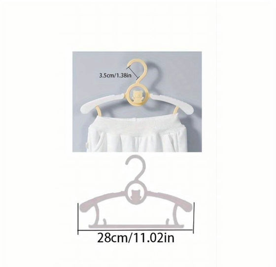 10pcs Yellow Extendable Baby Nursery Closet Hangers, Ultra-Thin Non-Slip Extendable Infant Pant Hangers, Adjustable Children Coat Hanger for Newborn to Toddler Clothes