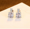 Cubic Sterling Silver Diamond Women Stud Earrings Clear CZ Stone Jewelry