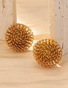 1pair Fashionable Geometric Hollow Out Round Stud Earrings With Unique Design