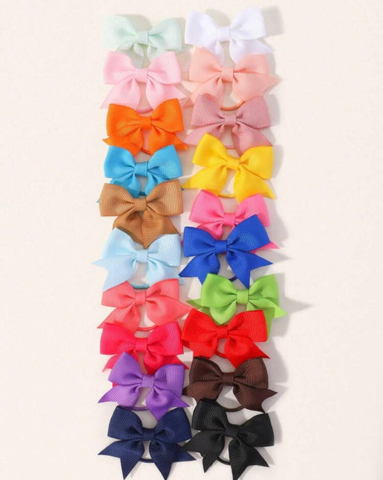 40pcs Girls Bow Decor Hair Tie For Daily Life