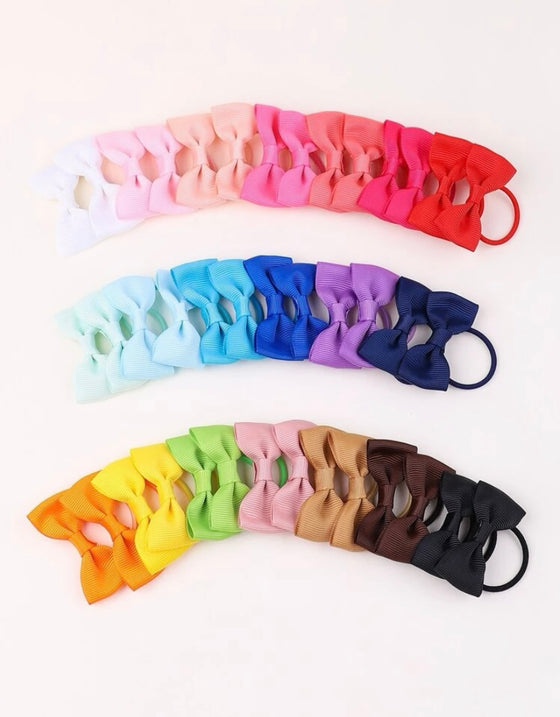 40pcs Toddler Girls Bow Decor Hair Tie