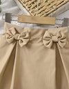 Young Girl Bow Front Fold Pleated Detail Skirt