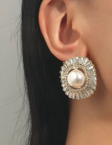  Rhinestone Decor Earrings
