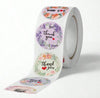500pcs Gift Thank You Stickers, Flower Wedding Decoration Gift Box Packaging Stickers, Self-Adhesive Labels