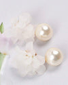 Flower & Faux Pearl Drop Earrings