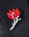 1pc Alloy Fashionable Crystal Corsage With Exquisite Glass Rhinestone Detail & Elegant Olive Branch Shaped Brooch To Keep Clothing In Place, Ideal For Party And Festival Gift