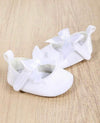 1 Pair Baby Girls' Solid Color Bow Knot Soft Fabric Shoes With Design, Suitable For Spring And Autumn, 0-4Months