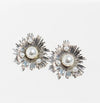 Style Light Luxury Atmospheric Faux Pearl & Sunflower Shaped Stud Earrings