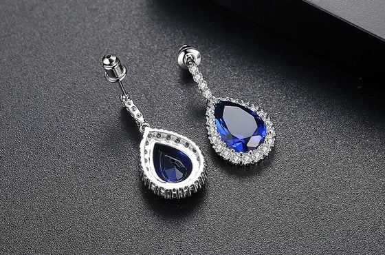 Luxury Rhodium Plated 3A Cubic Zirconia Tiny Clear CZ Women Wedding Bridal Earrings Waterdrop