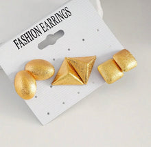  Fashionable Matte Gold Irregular Earrings Set