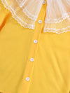 Young Girl Mesh Shirt In Contrast Trim With Ruches With Front Button