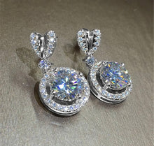  Wedding bridal jewelry exquisite zircon heart-shaped drop earrings for women