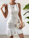 Solid Pleated Hem Dress