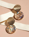 Round Charm Drop Earrings