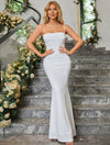 Solid Ruched Bodycon Formal Gown