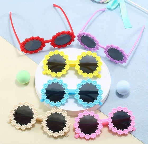 6pcs Trendy Flower Round Frame Fashion Glasses for boys and girls