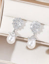 1pair Fashionable And Exquisite Luxury Cubic Zirconia, Vintage Faux Pearl Earrings For Women's