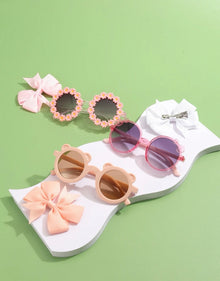  3pcs Kids' Flower & Daisy Shaped Decor Multicolor Combination Fashion Glasses