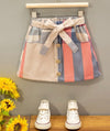 Kids EVRYDAY Toddler Girls Plaid Fake Button Belted Skirt