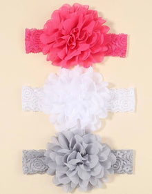  3pcs Baby Flower Decor Hair Band