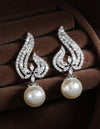 2pcs Fashionable Copper Cube, , Geometric Flower & Faux Pearl Dangle Earrings Suitable For Women's Daily Wear