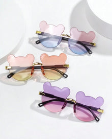  3pcs Children's Cute Bear Ear Design Fashion Gradient Fashion Glasses