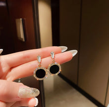  fashion jewelry trendy black drop women earrings crystal