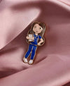 1pc Cute Cartoon Doctor Design Oil Drop Shaped Brooch Suitable For Lady Doctor's Daily Wear