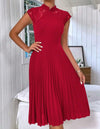 Casual Patchwork Lace Pleated Hem Dress