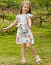 GIRLS Kids SUNSHNE Toddler Girls Floral Print Ruffle Trim Belted Dress