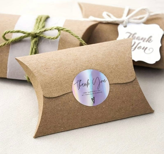 500pcs/roll Rainbow Laser Thank You Shopping Commercial Decorative Adhesive Sticker Labels