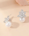 Cubic Zirconia Decor Stud Earrings