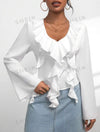Women Ruffle Collar Shirt