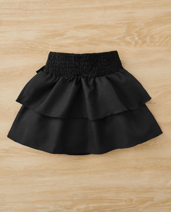 Kids EVRYDAY Young Girl Bow Front Layer Hem Skirt