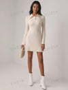 Jacqueline City Solid Polo Neck Dress