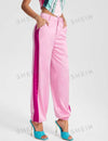 High Waist Contrast Side Seam Pants