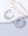 1pair Rhinestone Flower Shaped Earrings For Women