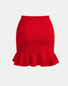 Kids Cooltwn Tween Girls' Sporty Knit Solid-Colored Skirt With Ruffle Hemline