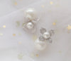 fashion elegant ABS pearl flower cubic zircon earrings for women gift