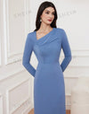 Solid Color Long Sleeve Dress