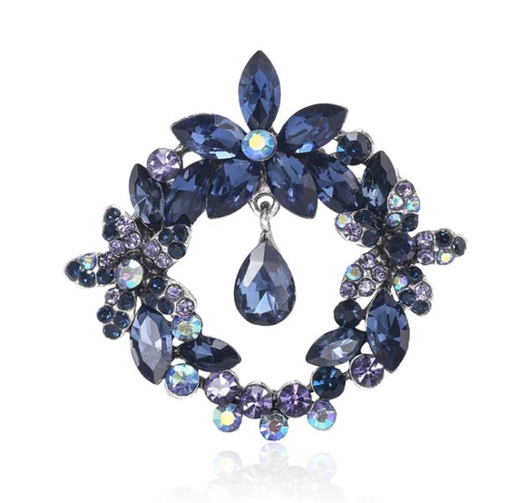 Fashion Rhinestone Garland Brooch For Women Alloy Flower Plant Pin Office Party Pin Gift Jewelry Accessories