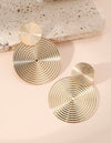 2pcs Fashionable Minimalist Earrings - Vintage Alloy Round Texture Design Stud Earrings
