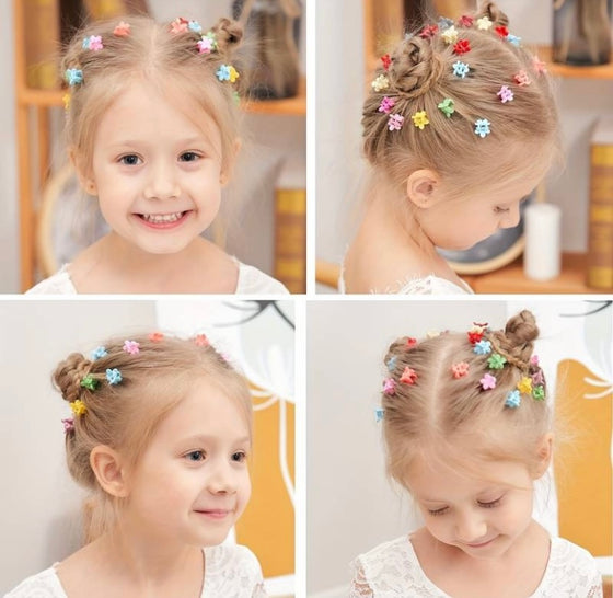 100pcs Girls Cute Star Heart Crown Rabbit Flowers Hair Clip, Lovely Hair Claw, Hair Accessories Set