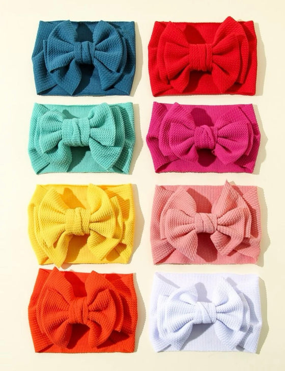 8pcs Baby Bow Decor Hair Band