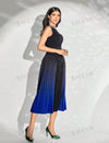 Gradient Pearl Bead Decor Sleeveless Dress