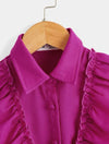 Kids FANZEY Toddler Girls Ruffle Trim Button Front Blouse