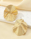 1pair European And American Style New Folded Lotus Leaf Earrings