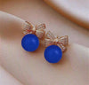 Bowknot & Faux Pearl Decor Earrings For Women